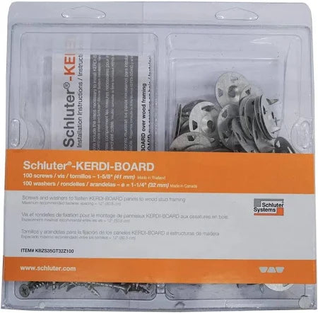 Schluter Kerdi Board Washer and Screw Set of 100