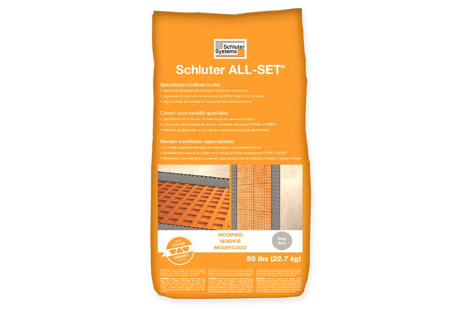 Schluter All Set Grey Thin Set Mortar 50lbs