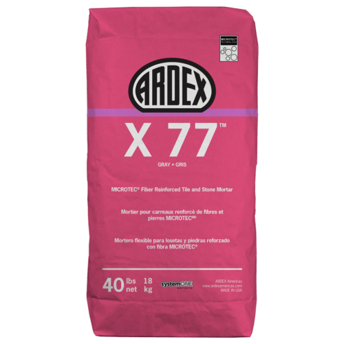 Ardex X77 Microtec Fiber Reinforced Tile and Stone Mortar 40lbs Gray