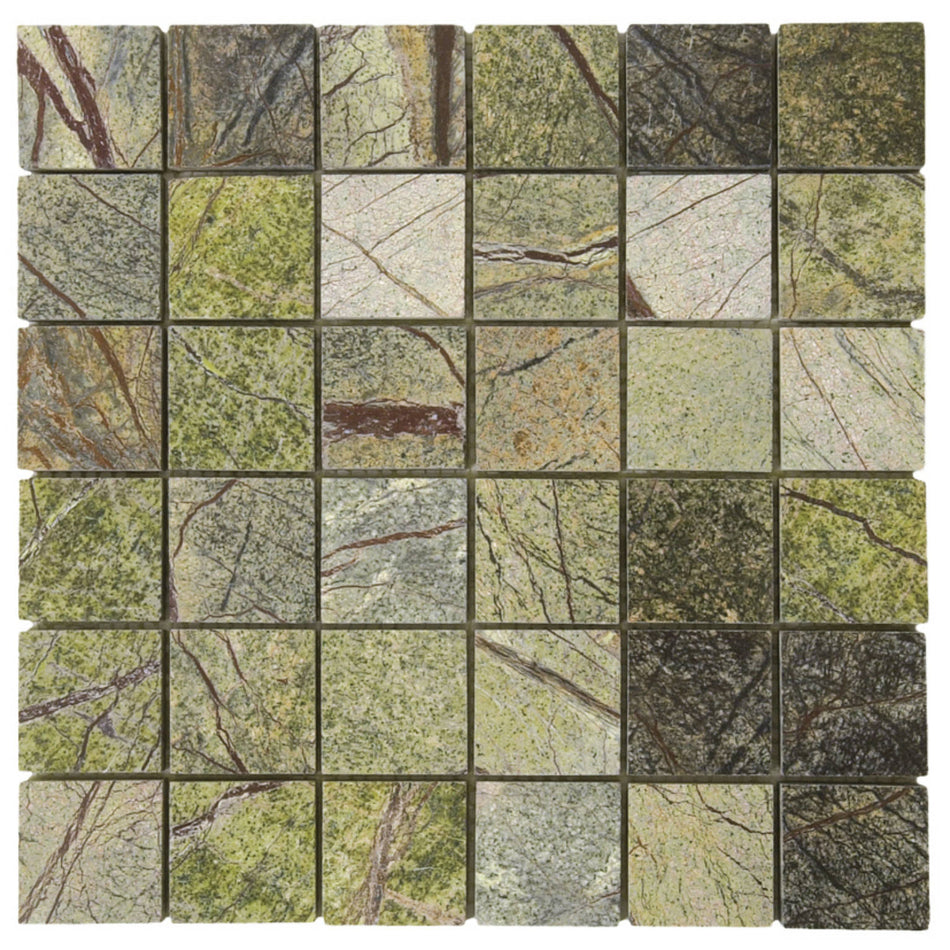 Qualis Ceramica Forest Green Polished Marble Mosaic