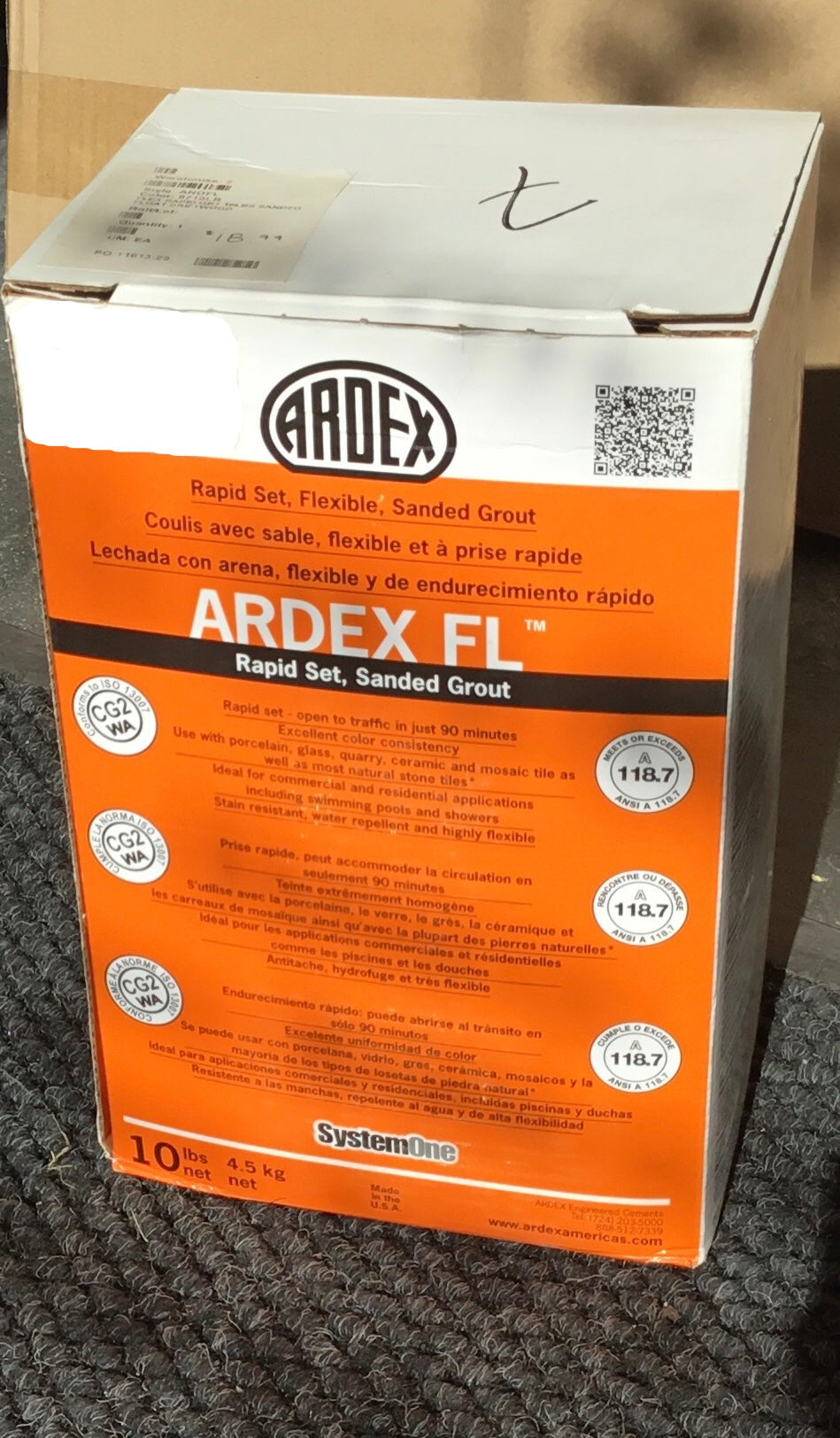 Ardex FL Rapid Set Flexible Sanded Floor and Wall Grout Floating Driftwood 10lbs