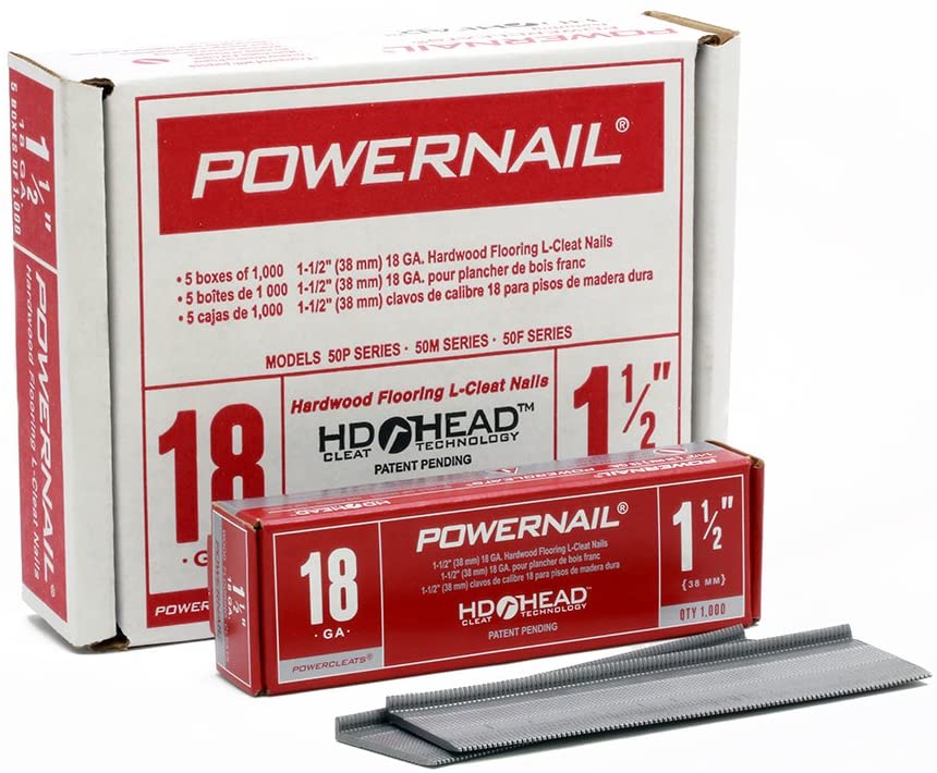 Powernail 18ga 1 1/2" L Style Power Cleats 5000 per box