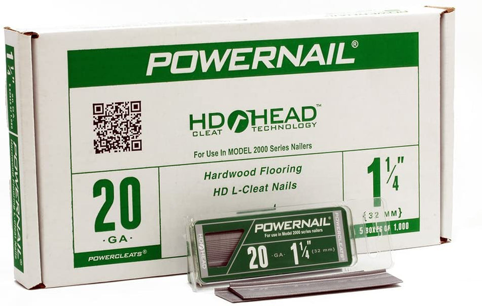 Powernail 20ga 1 1/4" HD L Cleat Flooring Nail 5000 box