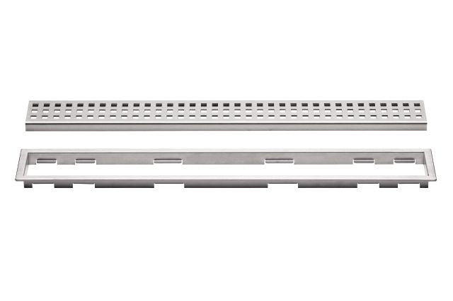 Schluter Kerdi Line 31.5" Linear Grate Brushed Stainless Steel Square